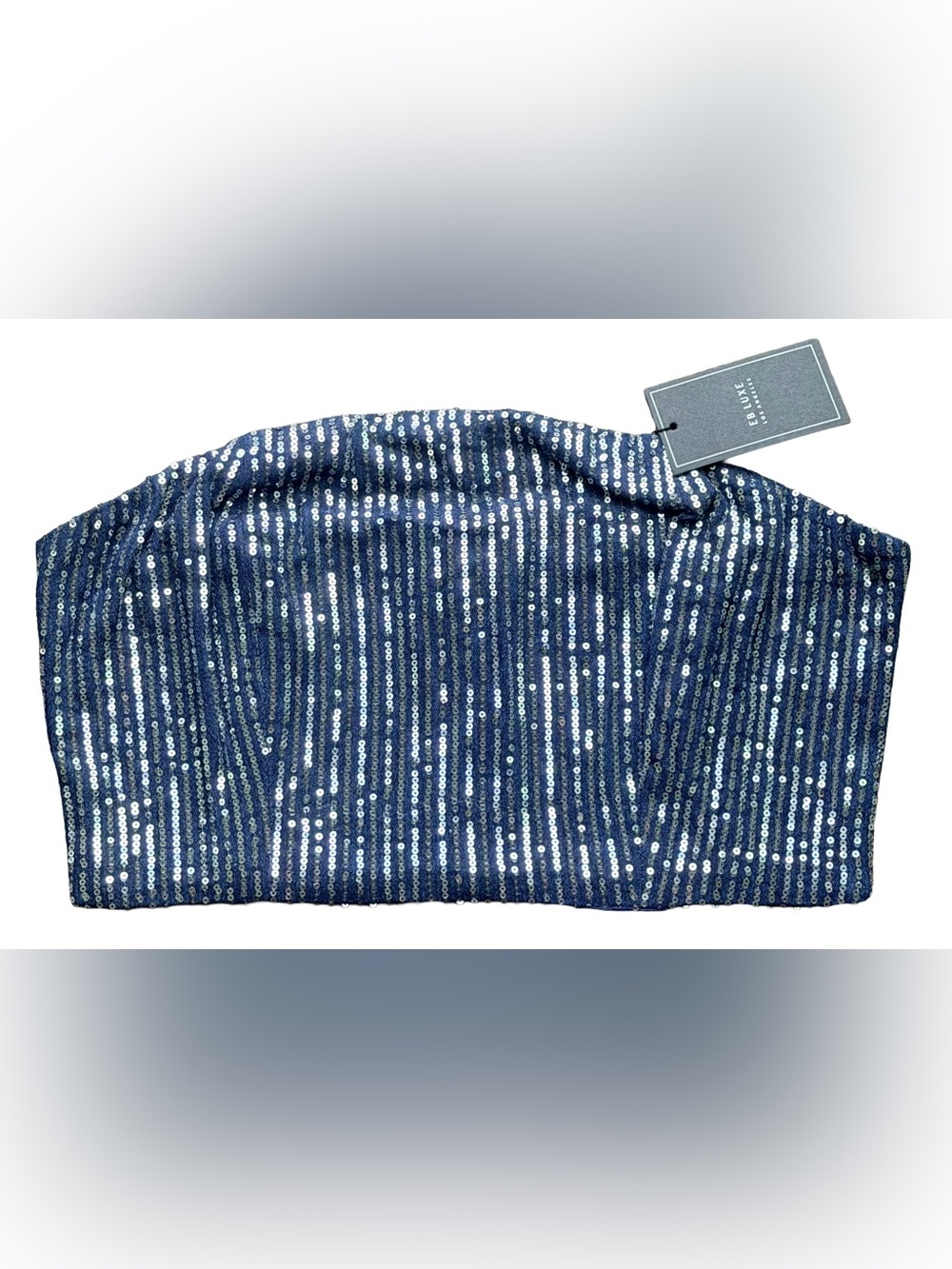 🆕 EB LUXE | Girls’ Night Out Sequin Tube Top | Strapless Glam Top | Bandeau
